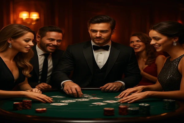 লাইভ টেবিল গেমসের সেটআপে ডিলারের উপস্থিতি