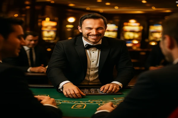 বর্ণিল স্লট মেশিন ও আলোয় ভরা গেমিং পরিবেশ