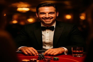 আলোকিত রুলেট চাকা ও ক্যাসিনো চিপসের দৃশ্য, যা লাইভ গেমের উত্তেজনা বাড়িয়ে তোলে